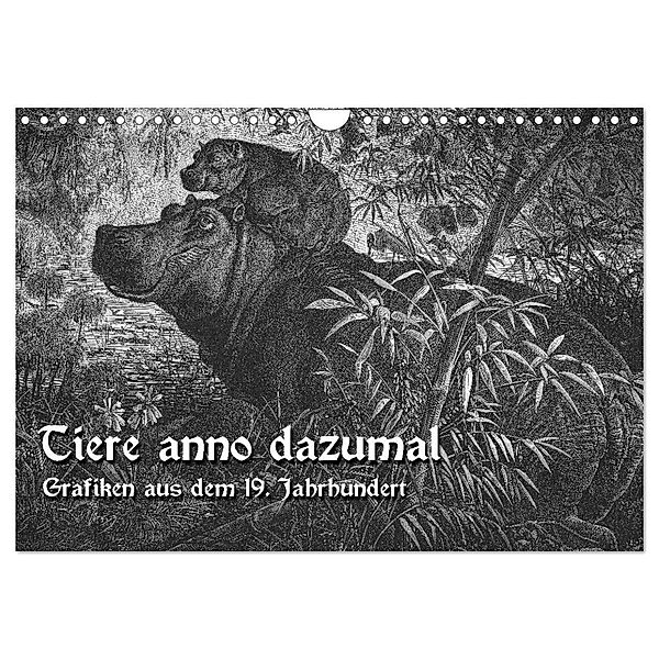 Tiere anno dazumal (Wandkalender 2024 DIN A4 quer), CALVENDO Monatskalender, Martina Berg