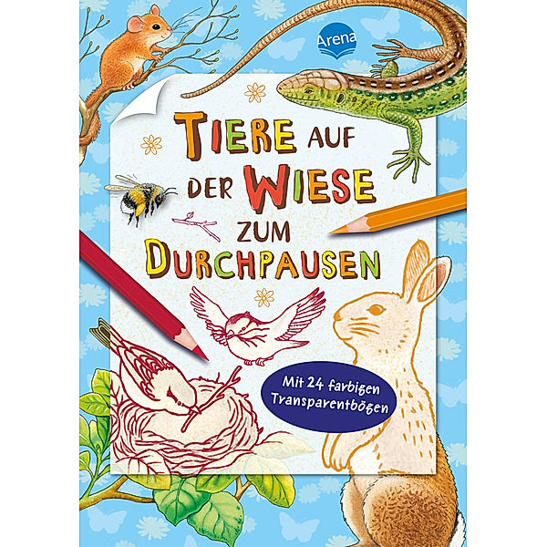 Tiere auf der Wiese zum Durchpausen