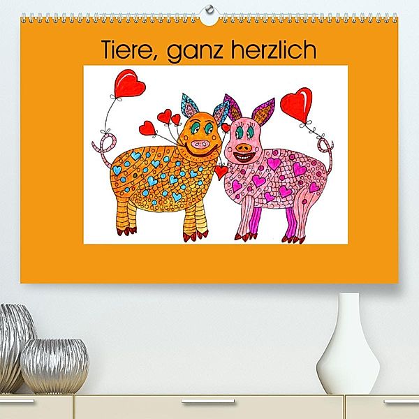 Tiere, ganz herzlich (Premium, hochwertiger DIN A2 Wandkalender 2023, Kunstdruck in Hochglanz), Sarnade