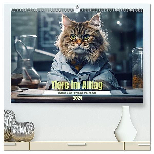 Tiere im Alltag (hochwertiger Premium Wandkalender 2024 DIN A2 quer), Kunstdruck in Hochglanz, Tim Schmidt