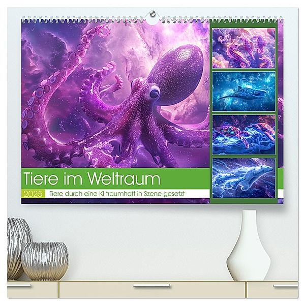 Tiere im Weltraum (hochwertiger Premium Wandkalender 2025 DIN A2 quer), Kunstdruck in Hochglanz, Calvendo, Steffen Gierok-Latniak