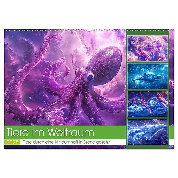 Tiere im Weltraum (Wandkalender 2025 DIN A2 quer), CALVENDO Monatskalender, Calvendo, Steffen Gierok-Latniak