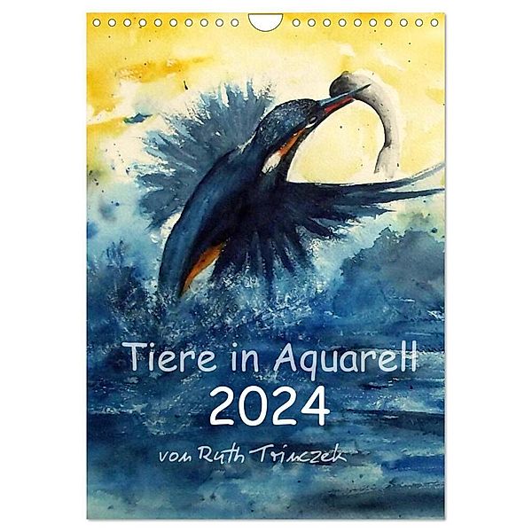 Tiere in Aquarell 2024 - von Ruth Trinczek (Wandkalender 2024 DIN A4 hoch), CALVENDO Monatskalender, Ruth Trinczek