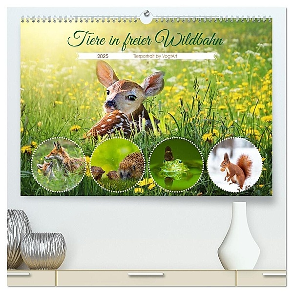 Tiere in freier Wildbahn by VogtArt (hochwertiger Premium Wandkalender 2025 DIN A2 quer), Kunstdruck in Hochglanz, Calvendo, VogtArt