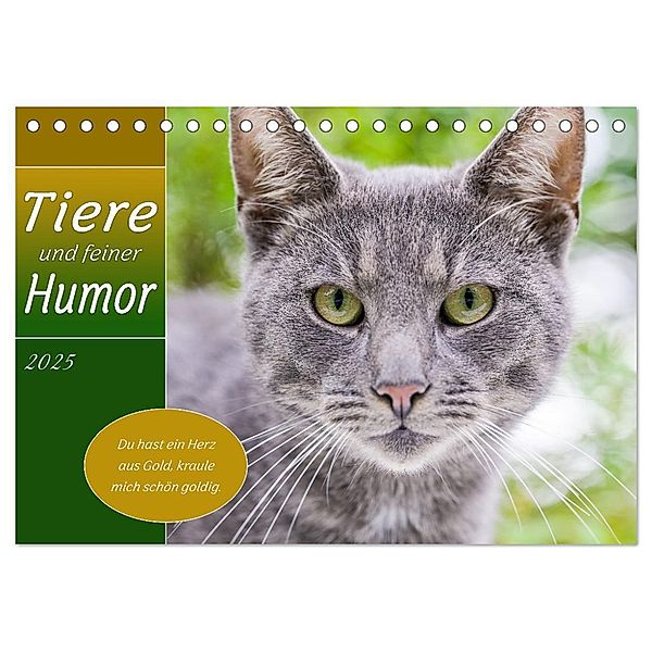 Tiere und feiner Humor (Tischkalender 2025 DIN A5 quer), CALVENDO Monatskalender, Calvendo, Rainer Plett