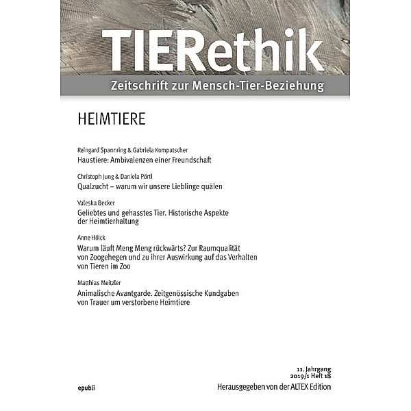 TIERethik (11. Jahrgang 2019/1), Edition Altex