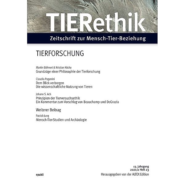 TIERethik ( 13. Jahrgang 2021/2), Altex Edition