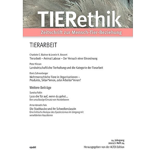 TIERethik (14. Jahrgang 2022/1), Altex Edition