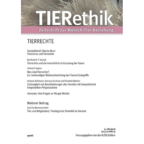 TIERethik (9. Jahrgang 2017/2), Altex Edition