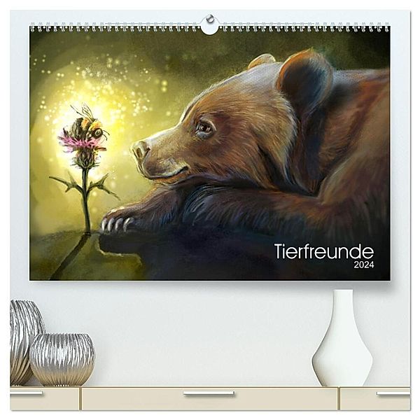 Tierfreunde (hochwertiger Premium Wandkalender 2024 DIN A2 quer), Kunstdruck in Hochglanz, Julie Boehm