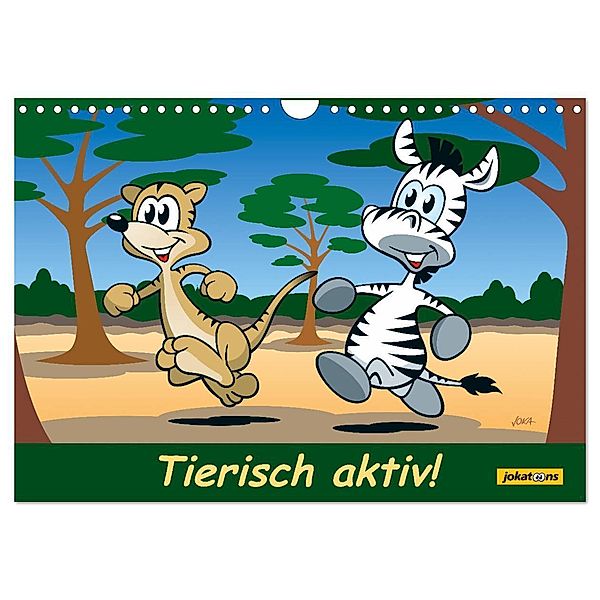 Tierisch aktiv! (Wandkalender 2025 DIN A4 quer), CALVENDO Monatskalender, Calvendo, jokatoons