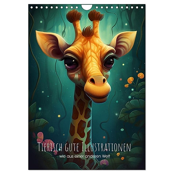 Tierisch gute Illustrationen wie aus einer anderen Welt (Wandkalender 2024 DIN A4 hoch), CALVENDO Monatskalender, artefacti