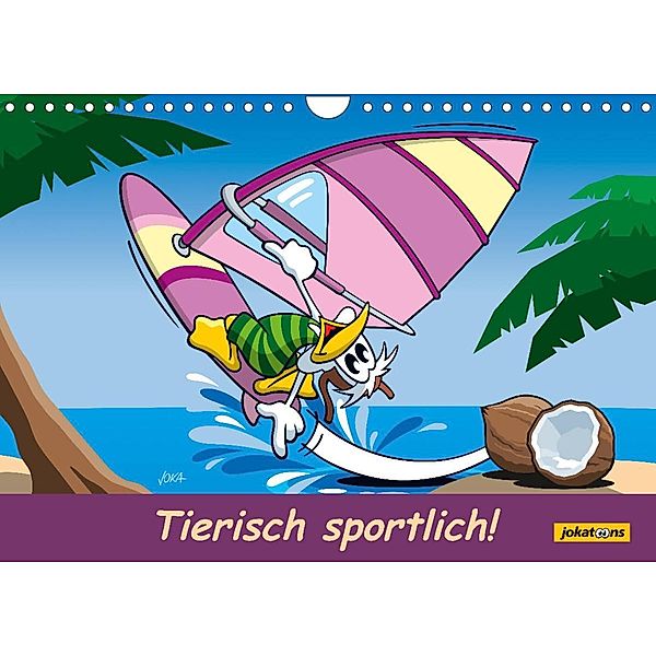 Tierisch sportlich! (Wandkalender 2023 DIN A4 quer), jokatoons