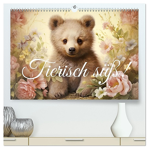 Tierisch süss! (hochwertiger Premium Wandkalender 2025 DIN A2 quer), Kunstdruck in Hochglanz, Calvendo, Ally Bee