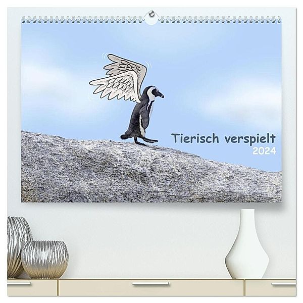 Tierisch verspielt (hochwertiger Premium Wandkalender 2024 DIN A2 quer), Kunstdruck in Hochglanz, www.photoon.ch