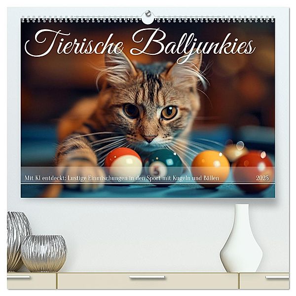 Tierische Balljunkies (hochwertiger Premium Wandkalender 2025 DIN A2 quer), Kunstdruck in Hochglanz, Calvendo, Kerstin Waurick