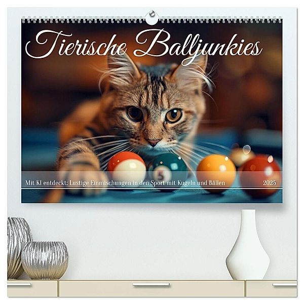Tierische Balljunkies (hochwertiger Premium Wandkalender 2025 DIN A2 quer), Kunstdruck in Hochglanz, Calvendo, Kerstin Waurick