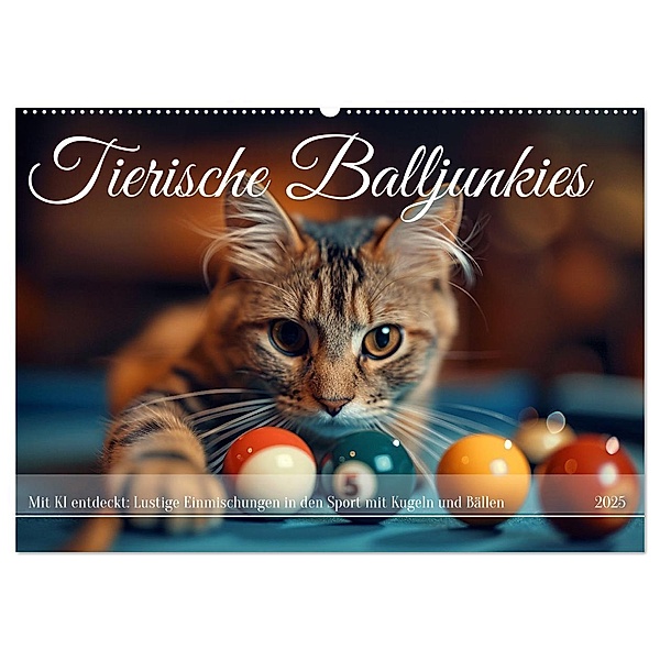 Tierische Balljunkies (Wandkalender 2025 DIN A2 quer), CALVENDO Monatskalender, Calvendo, Kerstin Waurick
