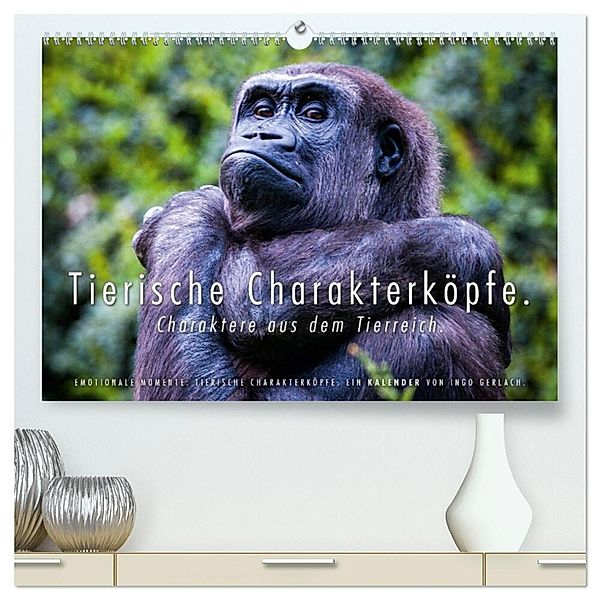 Tierische Charakterköpfe (hochwertiger Premium Wandkalender 2024 DIN A2 quer), Kunstdruck in Hochglanz, Ingo Gerlach