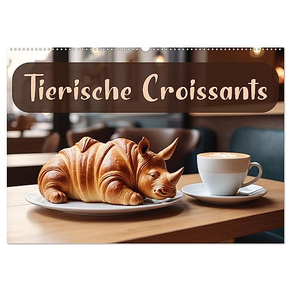 Tierische Croissants (Wandkalender 2025 DIN A2 quer), CALVENDO Monatskalender, Calvendo, ShirtScene