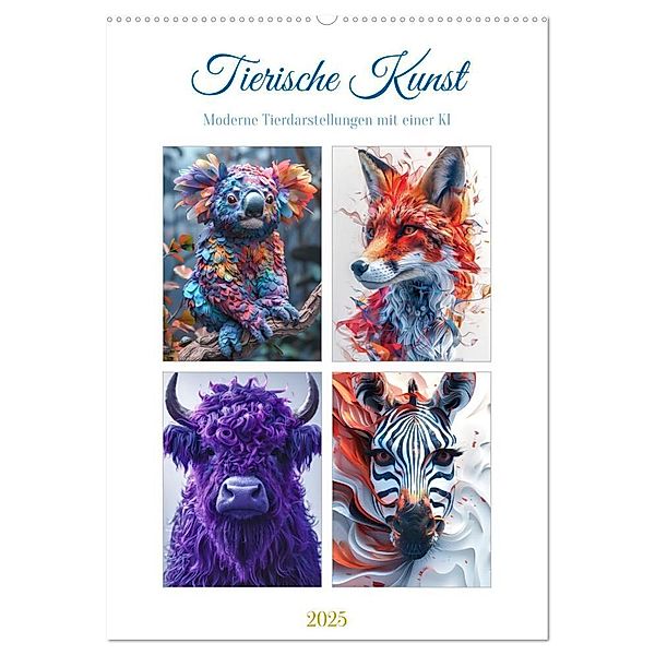 Tierische Kunst (Wandkalender 2025 DIN A2 hoch), CALVENDO Monatskalender, Calvendo, Steffen Gierok-Latniak