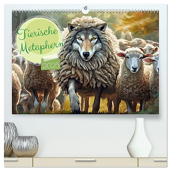 Tierische Metaphern (hochwertiger Premium Wandkalender 2025 DIN A2 quer), Kunstdruck in Hochglanz, Calvendo, pixs:sell
