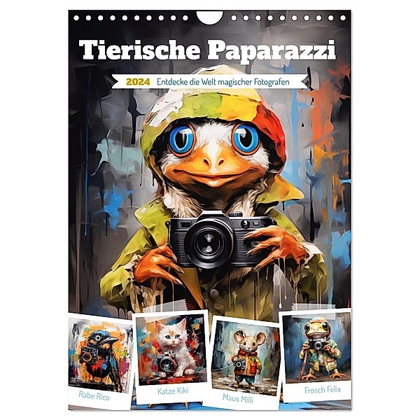Tierische Paparazzi (Wandkalender 2024 DIN A4 hoch), CALVENDO Monatskalender, DigitalDreamweaver - Simone Hug