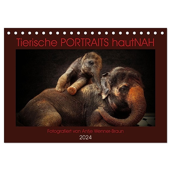 Tierische PORTRAITS hautNAH (Tischkalender 2024 DIN A5 quer), CALVENDO Monatskalender, Antje Wenner-Braun