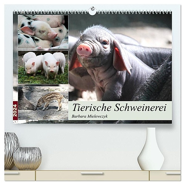 Tierische Schweinerei (hochwertiger Premium Wandkalender 2024 DIN A2 quer), Kunstdruck in Hochglanz, Barbara Mielewczyk