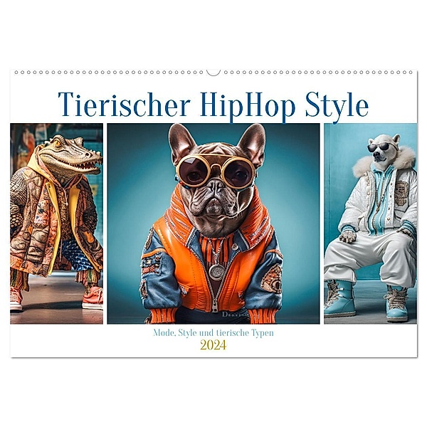 Tierischer HipHop Style (Wandkalender 2024 DIN A2 quer), CALVENDO Monatskalender, Steffen Gierok-Latniak