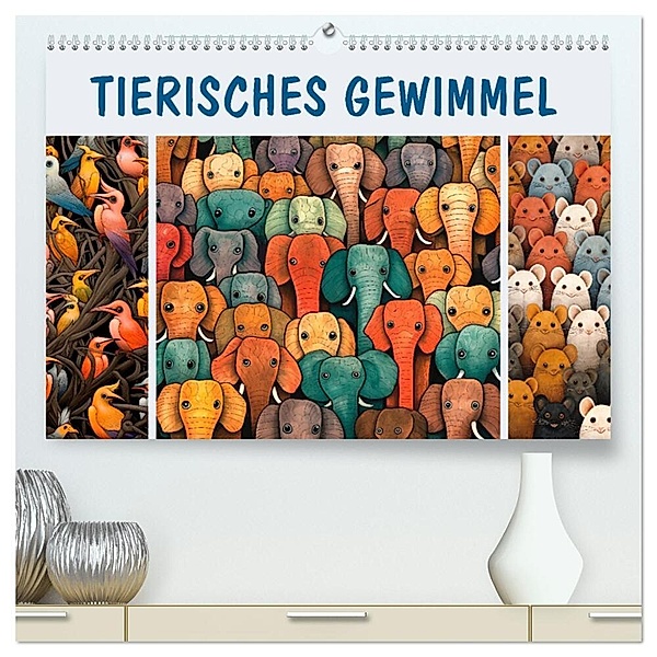 Tierisches Gewimmel (hochwertiger Premium Wandkalender 2025 DIN A2 quer), Kunstdruck in Hochglanz, Calvendo, Erich Krätschmer
