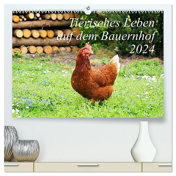 Tierisches Leben auf dem Bauernhof 2024 (hochwertiger Premium Wandkalender 2024 DIN A2 quer), Kunstdruck in Hochglanz, Steffani Lehmann