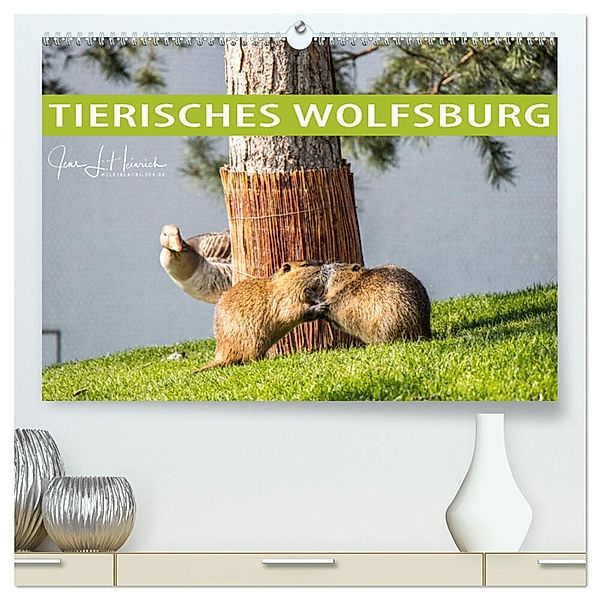 Tierisches Wolfsburg (hochwertiger Premium Wandkalender 2024 DIN A2 quer), Kunstdruck in Hochglanz, Jens L. Heinrich