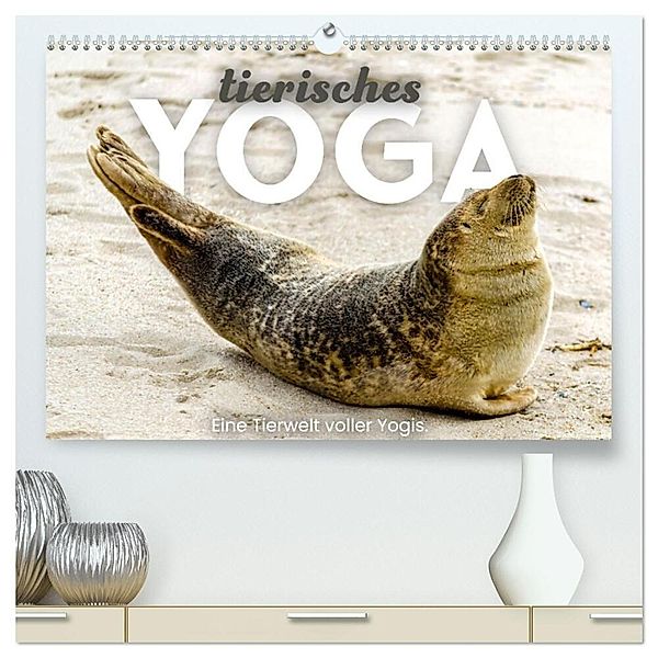 Tierisches Yoga - Eine Tierwelt voller Yogis. (hochwertiger Premium Wandkalender 2024 DIN A2 quer), Kunstdruck in Hochglanz, SF