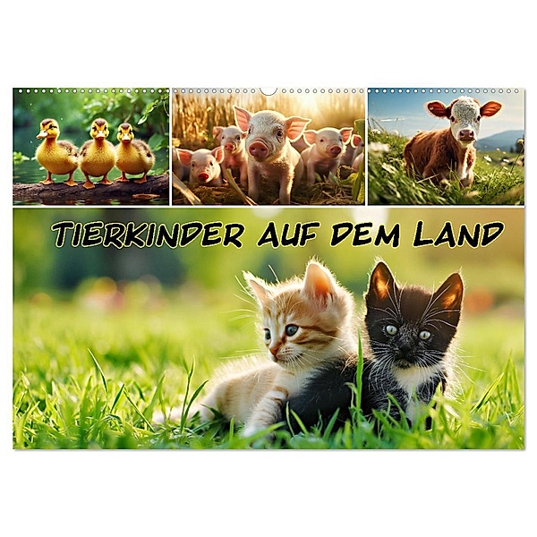 Tierkinder auf dem Land (Wandkalender 2025 DIN A2 quer), CALVENDO Monatskalender, Calvendo, Susan Michel