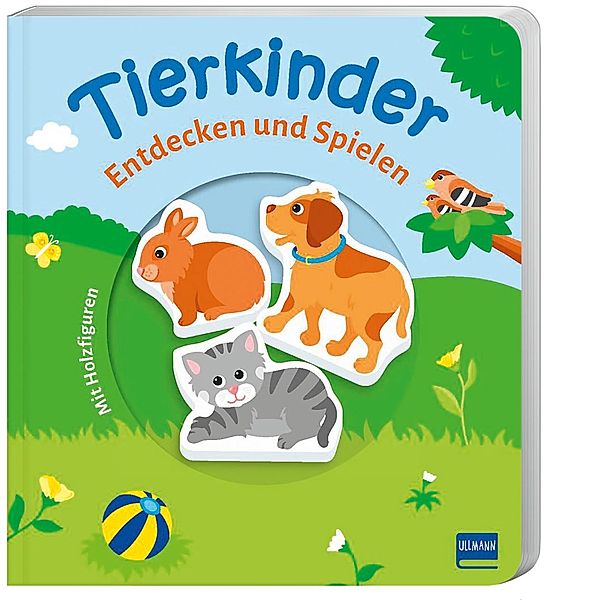 Tierkinder (Pappbilderbuch + 3 Holzfiguren), m. 3 Beilage, Martina Lengers