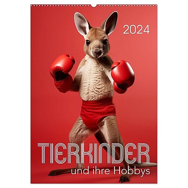Tierkinder und ihre Hobbys (Wandkalender 2024 DIN A2 hoch), CALVENDO Monatskalender, Calvendo, Petra Zarre