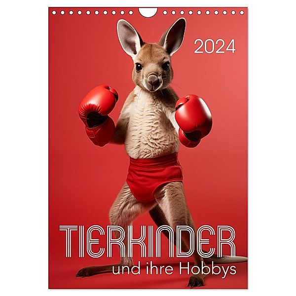 Tierkinder und ihre Hobbys (Wandkalender 2024 DIN A4 hoch), CALVENDO Monatskalender, Calvendo, Petra Zarre