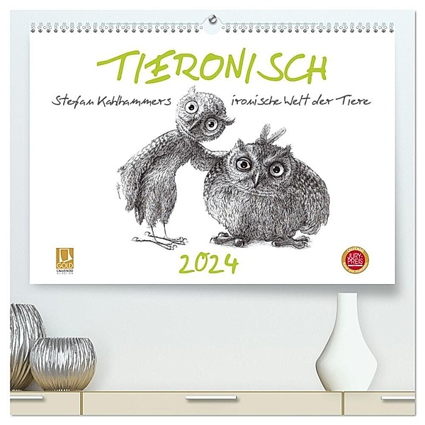 TIERONISCH (hochwertiger Premium Wandkalender 2024 DIN A2 quer), Kunstdruck in Hochglanz, Stefan Kahlhammer