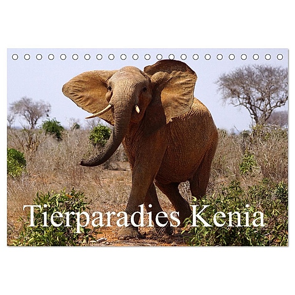 Tierparadies Kenia (Tischkalender 2024 DIN A5 quer), CALVENDO Monatskalender, Erika Müller