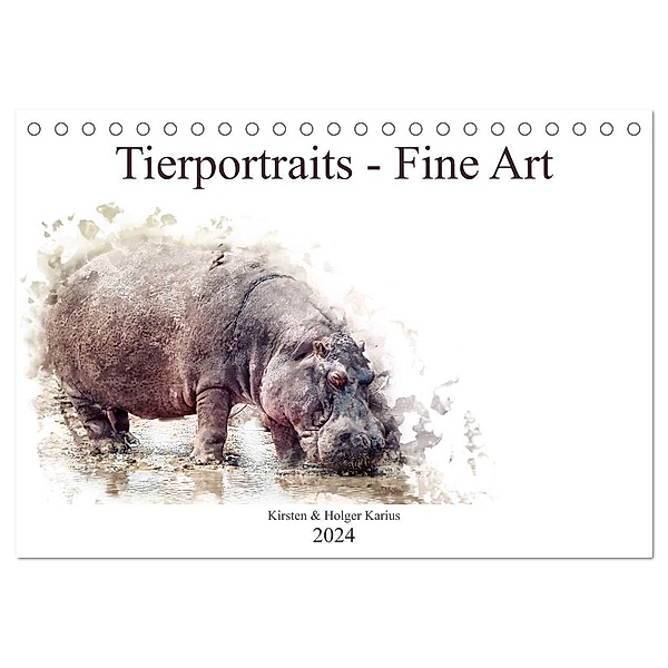 Tierportraits - Fine Art (Tischkalender 2024 DIN A5 quer), CALVENDO Monatskalender, Kirsten Karius