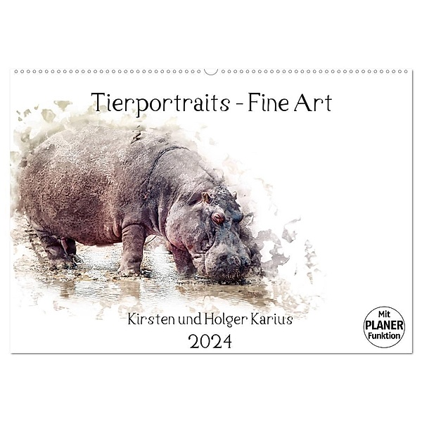 Tierportraits - Fine Art (Wandkalender 2024 DIN A2 quer), CALVENDO Monatskalender, Kirsten Karius