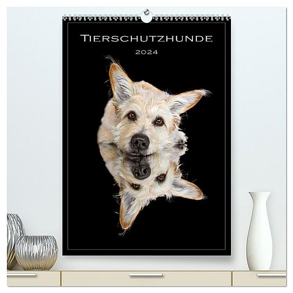 Tierschutzhunde (hochwertiger Premium Wandkalender 2024 DIN A2 hoch), Kunstdruck in Hochglanz, Calvendo, Bianca Clemens