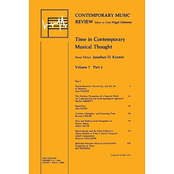 Time in Contemporary Musical Thought