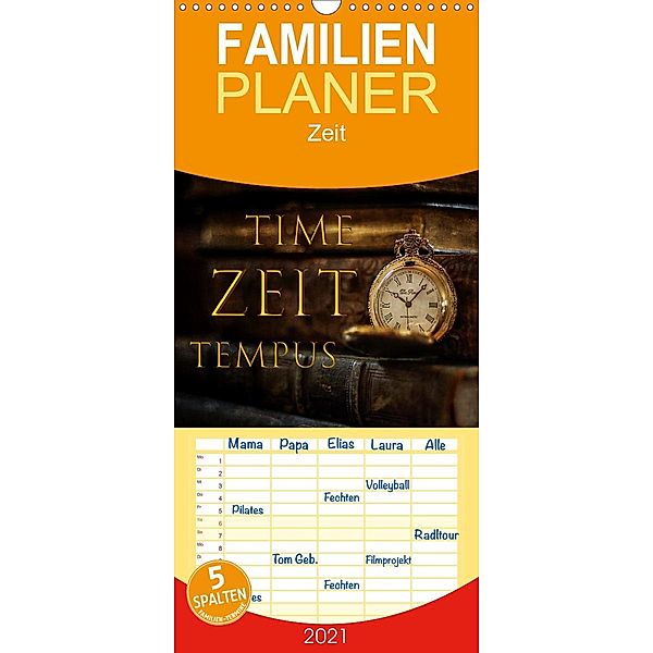 Time - Zeit - Tempus - Familienplaner hoch (Wandkalender 2021 , 21 cm x 45 cm, hoch), Cathrin Illgen