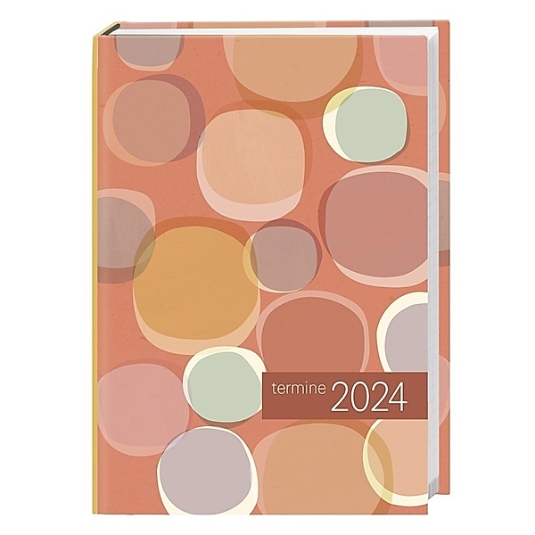 times&more Kalenderbuch 2024. Bunter Terminkalender mit flexiblem Umschlag. Handlicher Wochenplaner mit Punkten. Taschenkalender 2024 zum Planen von Terminen.