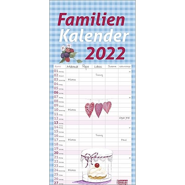 times&more Schaffner Familienplaner Kalender 2022, Maren Schaffner