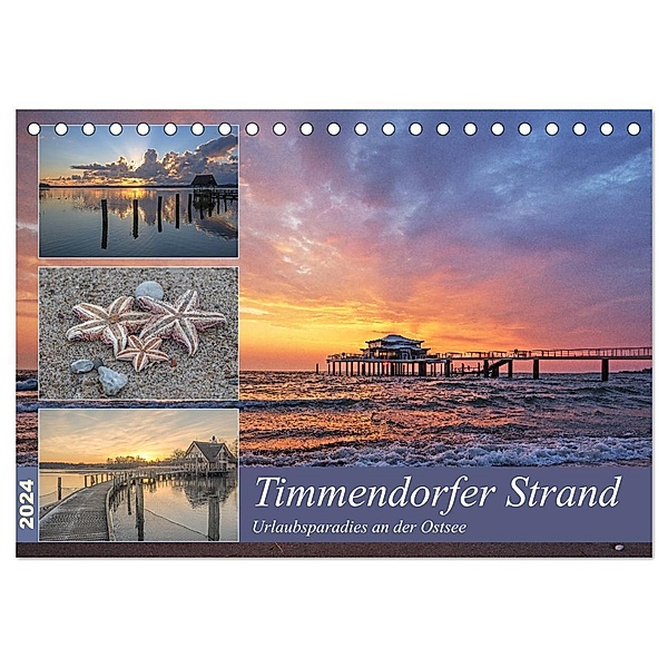 Timmendorfer Strand - Urlaubsparadies an der Ostsee (Tischkalender 2024 DIN A5 quer), CALVENDO Monatskalender, Andrea Potratz