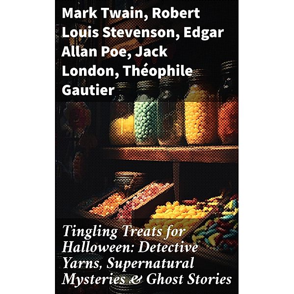 Tingling Treats for Halloween: Detective Yarns, Supernatural Mysteries & Ghost Stories, Mark Twain, William Archer, Daniel Defoe, Cleveland Moffett, Rudyard Kipling, Ambrose Bierce, Frederick Marryat, Ellis Parker Butler, Nathaniel Hawthorne, Wilkie Collins, Thomas W. Hanshew, Robert Louis Stevenson, Erckmann-Chatrian, Mary E. Hanshew, Leopold Kompert, Chester Bailey Fernald, Florence Marryat, Vincent O'Sullivan, E. F. Benson, M. R. James, Arthur B. Reeve, E. T. A. Hoffmann, Edgar Allan Poe, Anton Chekhov, Margaret Oliphant, A. T. Quiller-Couch, Amelia B. Edwards, Anna Katherine Green, Fitz-James O'Brien, Katherine Rickford, Pliny The Younger, Helena Blavatsky, Villiers l'Isle de Adam, Jack London, William F. Harvey, Fiona Macleod, William T. Stead, Gambier Bolton, Andrew Jackson Davis, Nizida, Walter F. Prince, Robert Anderson, Edward Bulwer-Lytton, Théophile Gautier, Arthur Conan Doyle, Ralph Adams Cram, Guy de Maupassant, Thomas Hardy