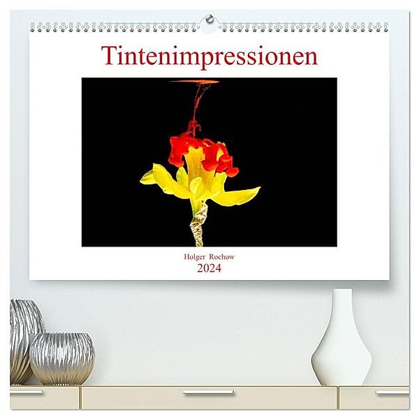 Tintenimpressionen (hochwertiger Premium Wandkalender 2024 DIN A2 quer), Kunstdruck in Hochglanz, Holger Rochow